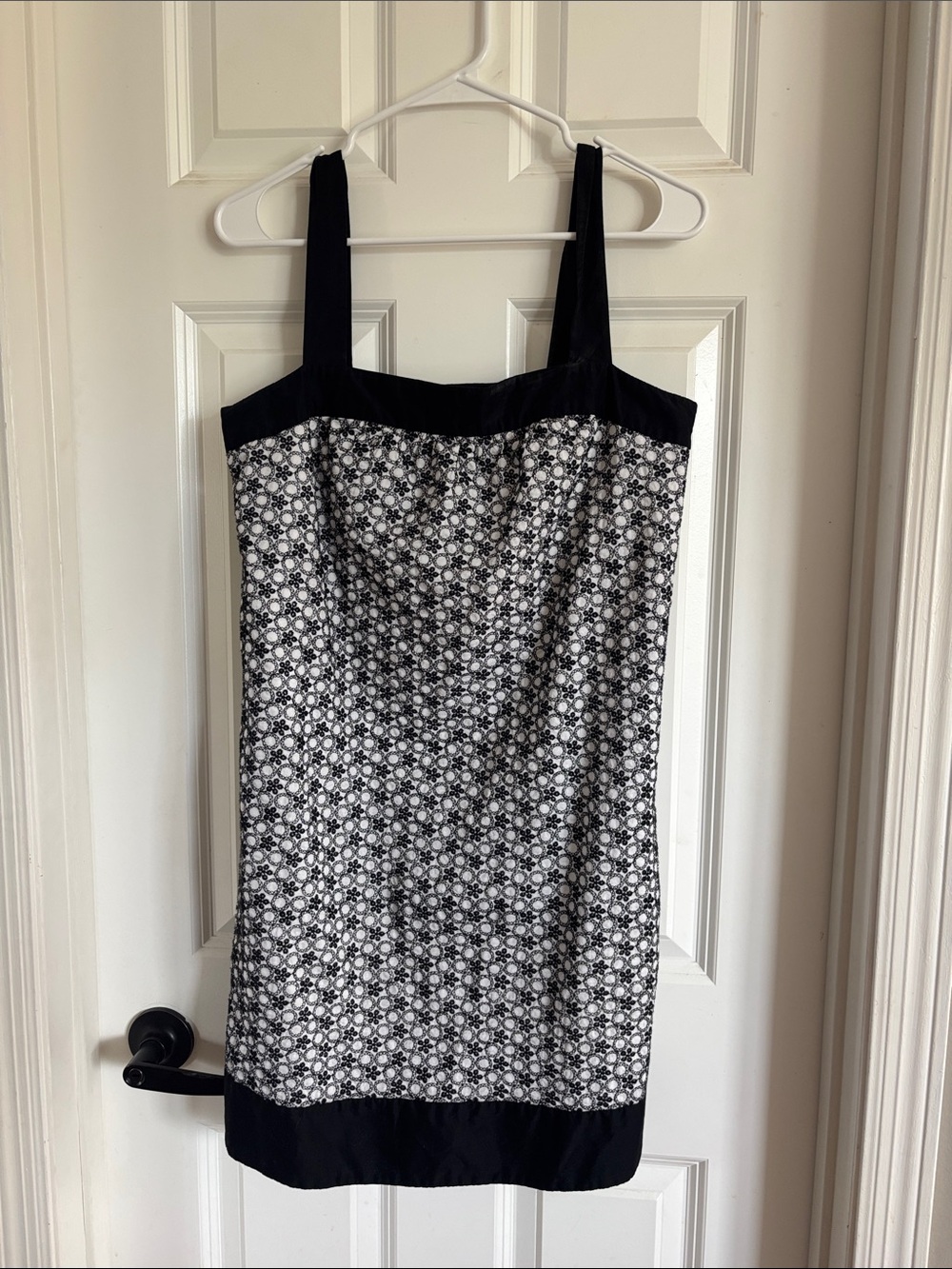 LOFT Black and White Printed Strap Mini Dress